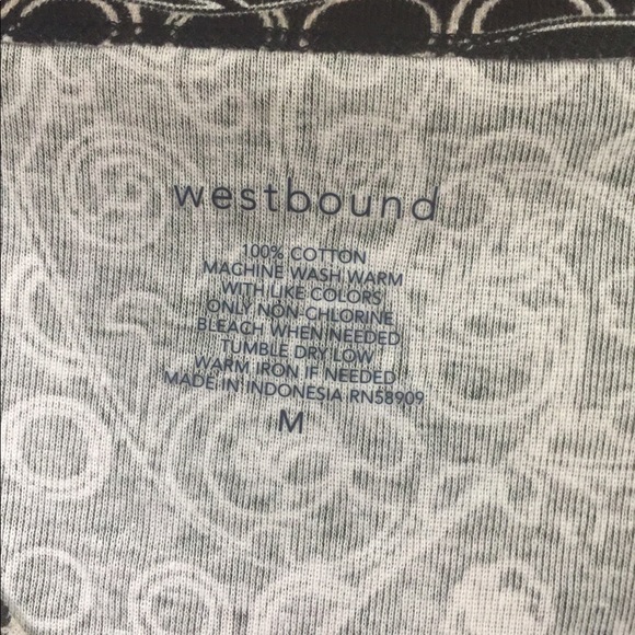 Westbound black white 3/4 sleeve tee - Picture 3 of 4